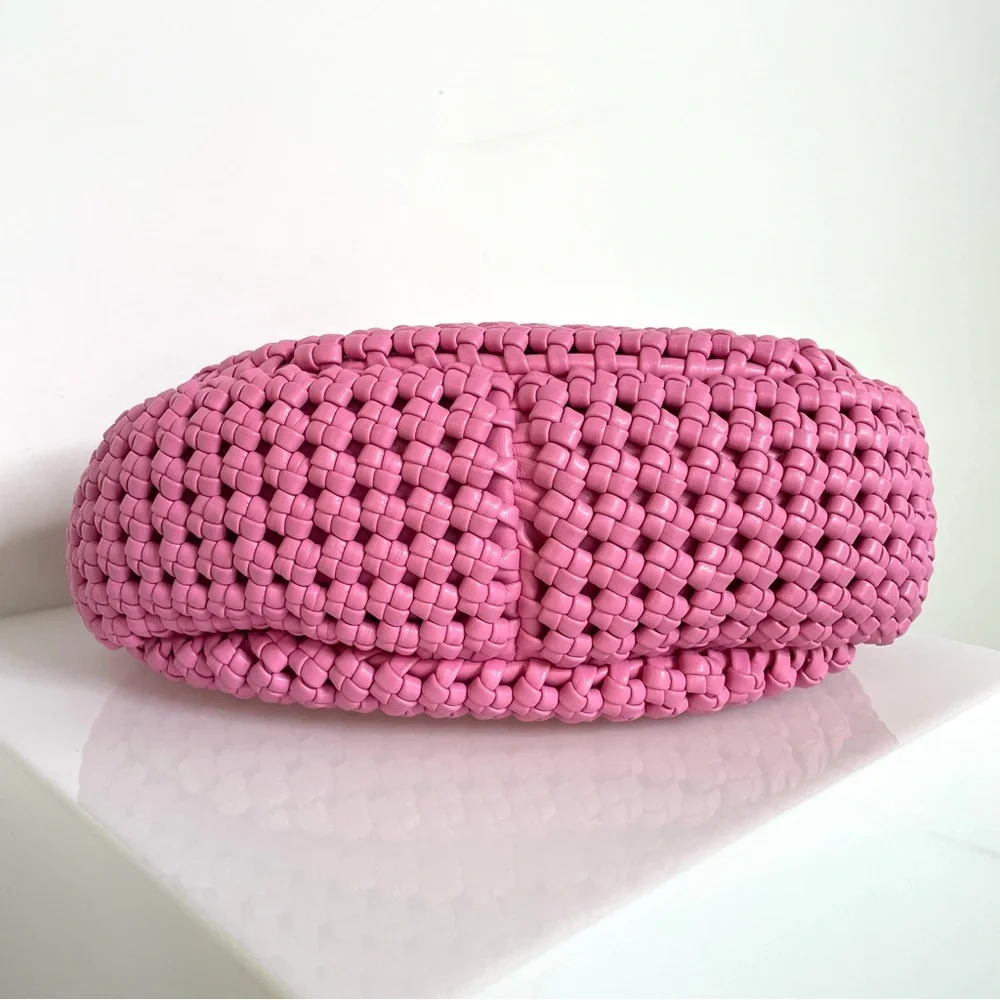Whimsigoth | Sincerely Jules Pink Woven Handbag | Bubble Gum Woven Purse